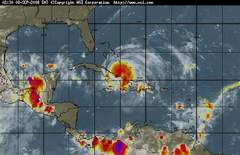 Hurricane Ike weakened to a Category 2 storm after making landfall in northeastern Cuba
